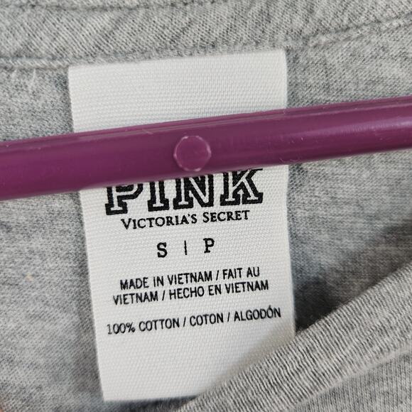 VICTORIA’S SECRET PINK POCKET TEE SHIRT BLING!! GREY SIZE SMALL - Picture 4 of 4